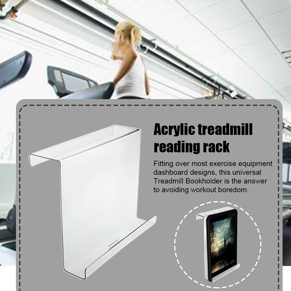Marco de lectura para máquina de escalera de acrílico para IPad, soporte de exhibición para revistas, soporte Universal transparente para cinta de correr ligera para el hogar