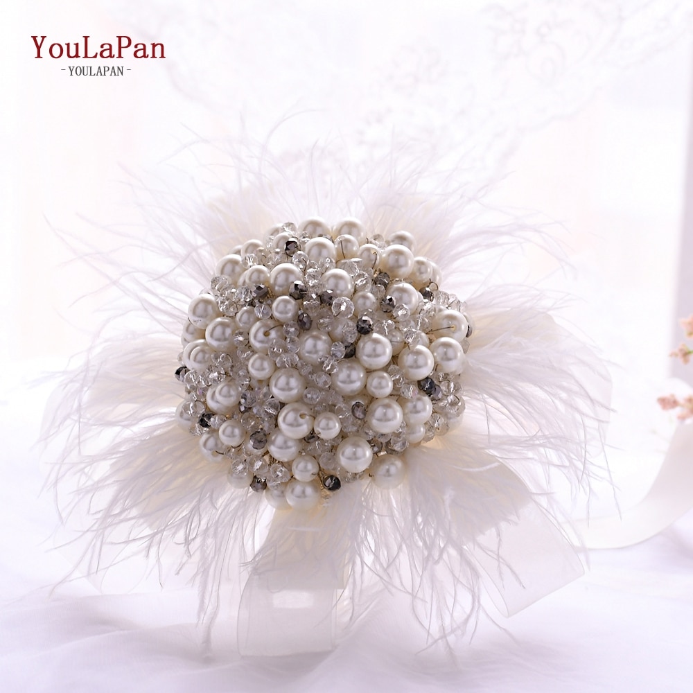 Topqueen HF03 Prachtige Kralen Parels Bruidsboeket Boeket Broche Boeket Bruiloft Accessoires Sieraden Boeket