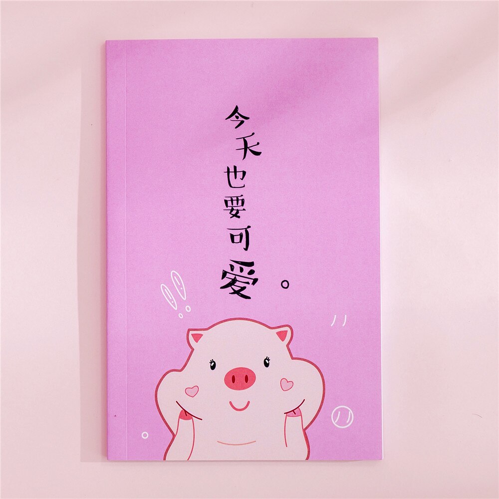 50 sheets Reusable Erasable Notebook Notepad Note Pig cartoon notepad note book as girl save paper School Office Stationery: Rose red(01)