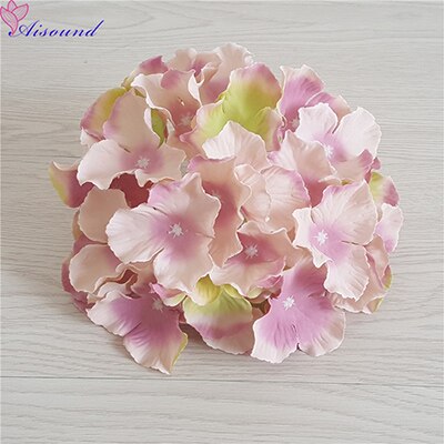 10 Stuks 20Cm Grote Zijden Hortensia Bloem Stem Bloemen Tak Voor Bruiloft Decoratie Diy Bloemen Muur Levert: Dark champagne