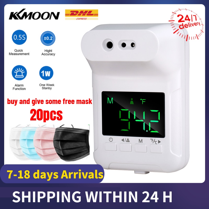 Non-contact IR Infrared Sensor Forehead Hanging Wall Mount LCD Digital Infrared Thermometer High Precision Temperature