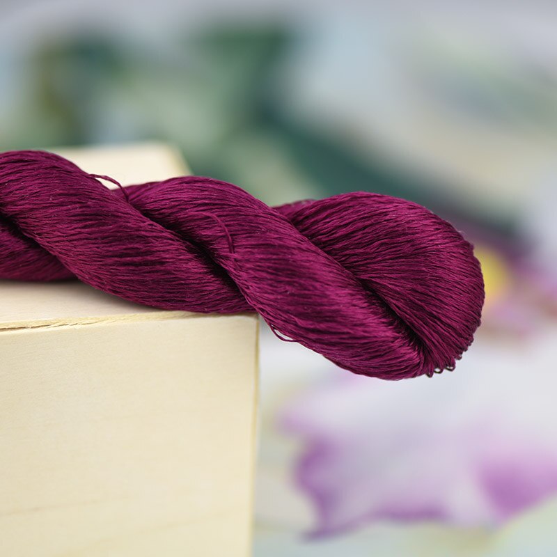 1pcs 100% silk thread hand embroidery embroider cross stitch 400m silk embroidery thread Rose purple /9 pure colors: 9