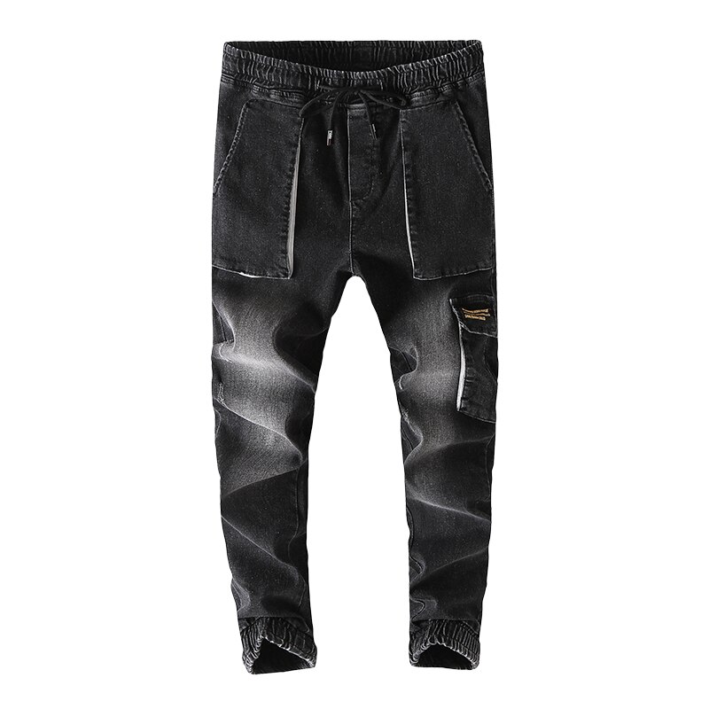 Pantalones vaqueros con banda elástica para hombre, Jeans masculinos de talla grande 5XL, 6XL, estilo japonés, a la , con bolsillos grandes,