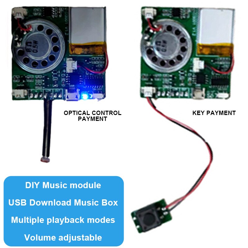 Módulo de grabación de voz de sonido Musical 48s con batería de litio recargable de 4,2 V para tarjeta de felicitación DIY, Chip de llamada de sonido, herramienta Musical