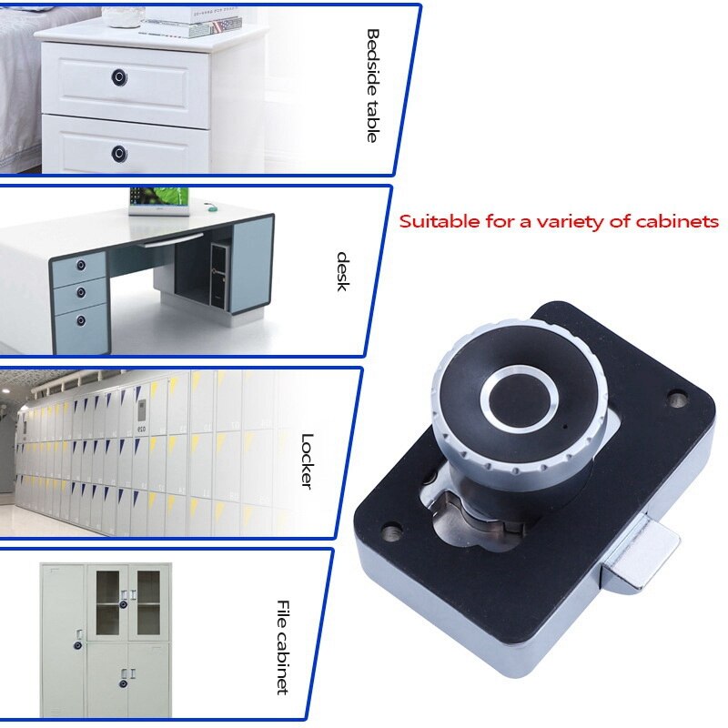 2 In 1 Vingerafdruk Slot Elektronische Kast Deursloten Smart Biometrische Archiefkast Lock Kit Vervanging Voor Home Office
