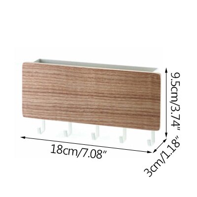 Support de rangement pour clés en bois Vintage à crochet, décoration murale, pour la chambre à coucher, gain d'espace pour porte arrière: White