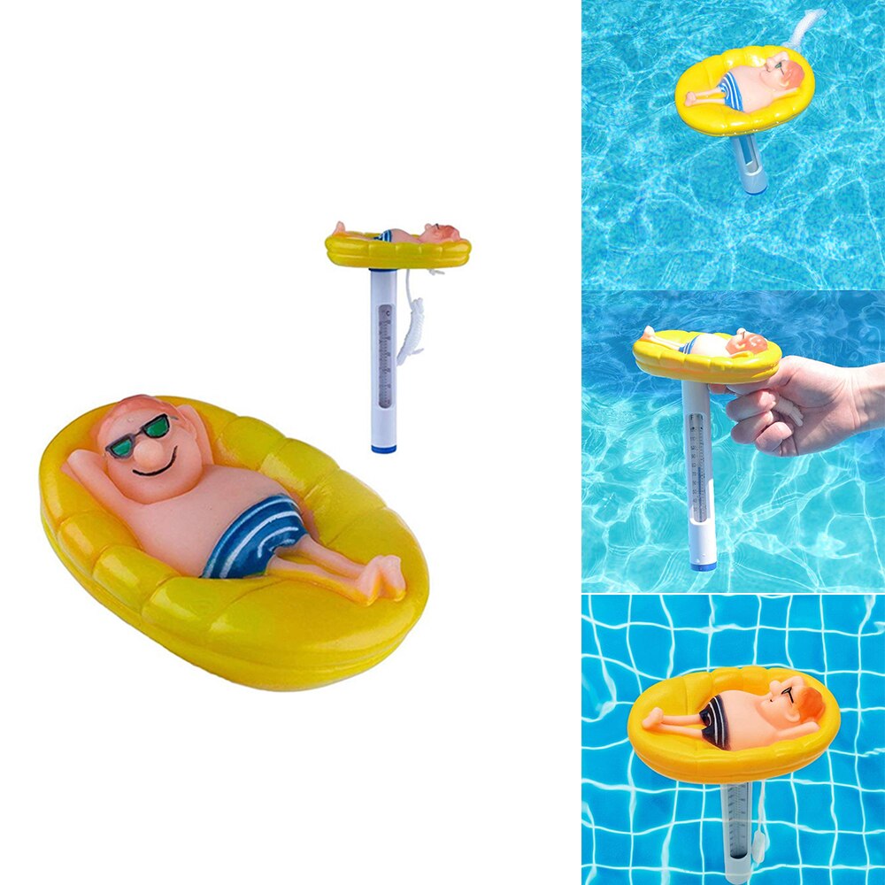 Termómetro flotante de dibujos animados lindo piscina estanque agua piscinas de plástico medidor de temperatura del agua