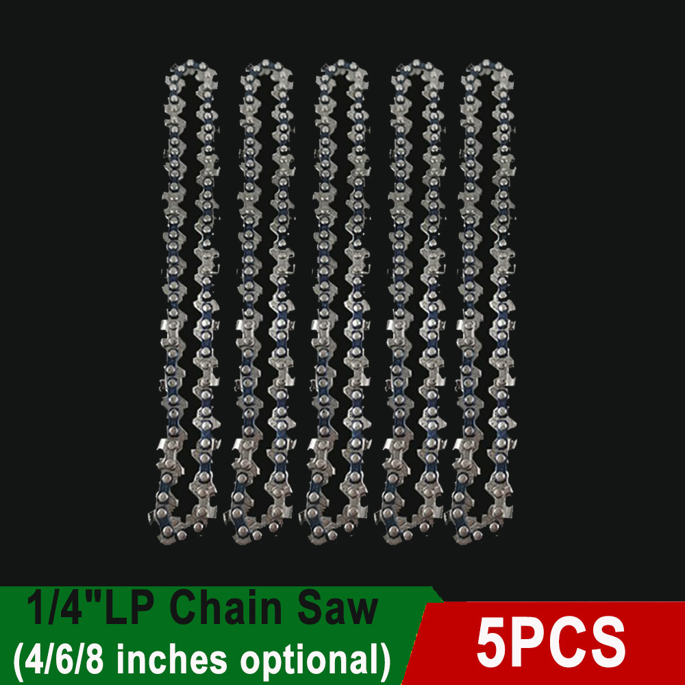 4"/6"/8" Inch Chain Saws Blade for Cutting Wood 1/4"LP 0.043" Gauge 28/37/45DL Mini Chainsaw Chains Electric Chains Replacement