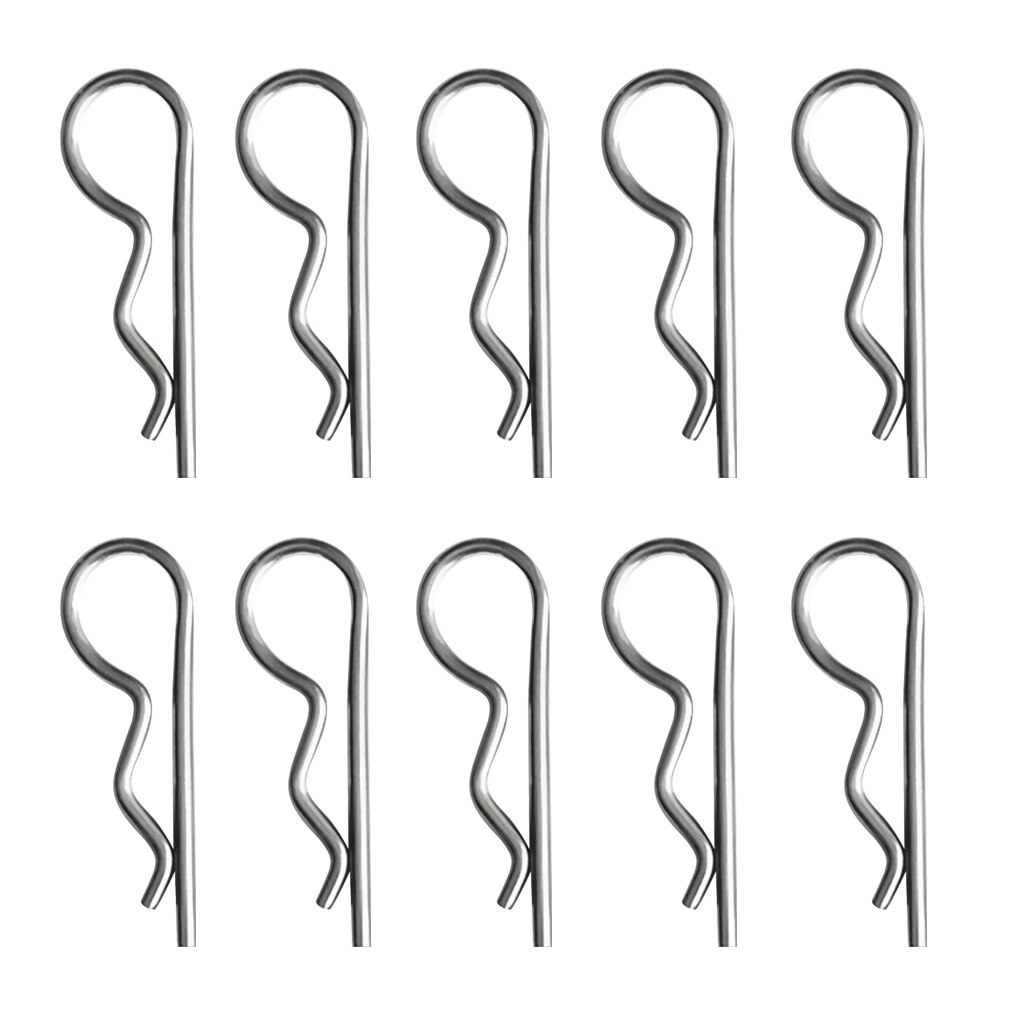 Lot 10pc R Pins Shaft Retaining Clips Stainless Steel Hair Spring Cotter Pin