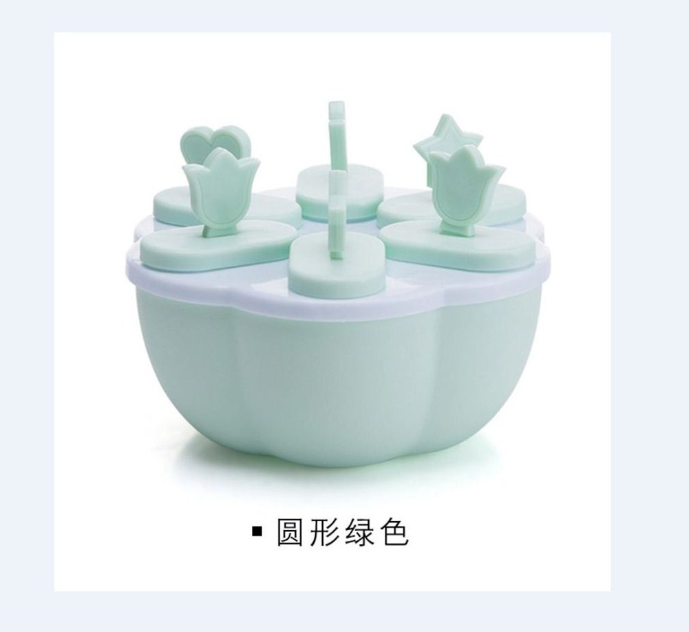 Kitchen DIY Pop Mold Top Frozen Ice Cream Mould Popsicle Maker Mould Tray Pan: Green / Square