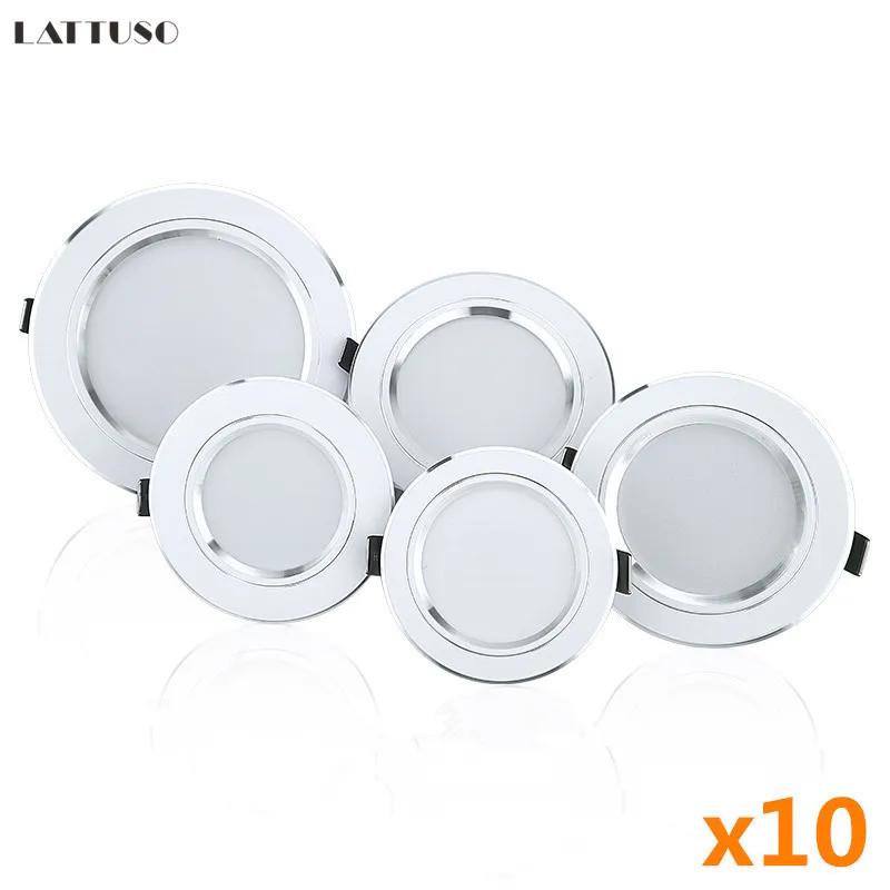 10 Stks/partij Led Downlight 5W 9W 12W 15W 18W Verzonken Ronde Led Plafond Lamp Ac 220V-240V Binnenverlichting Warm Wit Koud Wit