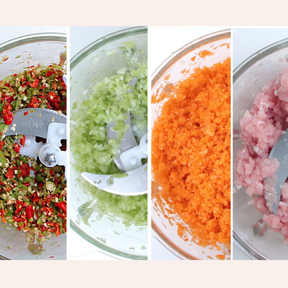 Household meat grinder Food Chopper Stainless Steel Food Processor for Meat Vegetables Fruits 4 Sharp Blades