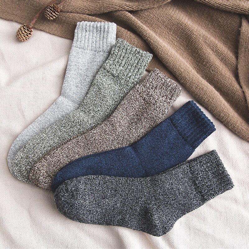 Hss tykke mænd uld sokker varme mænd retro stil afslappet calcetines hombre tykke sok business mandlige sokker mand