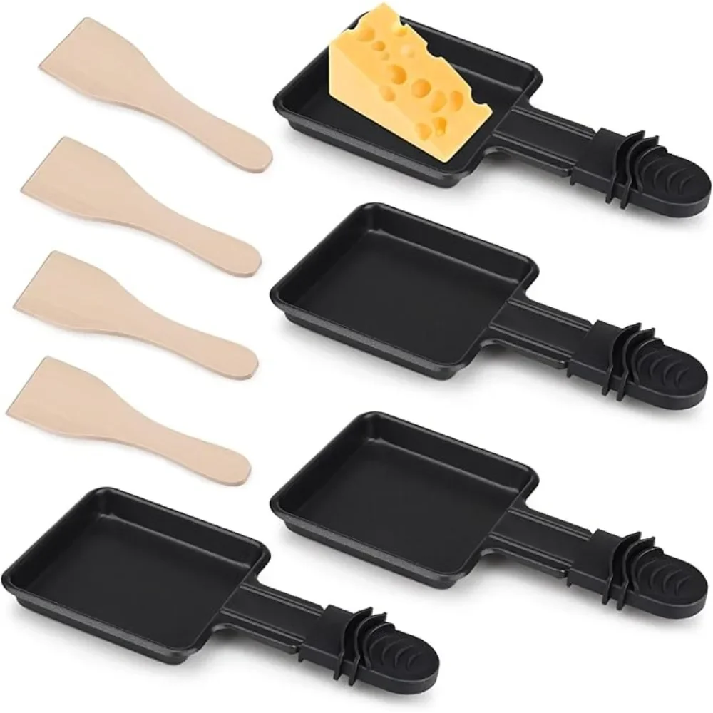 4pcs Square Shape Cheese Melting Pans and Shovel Mini Non-stick Universal Electric Grill Cheese Egg Pan Family Party Baking Tool: Default Title