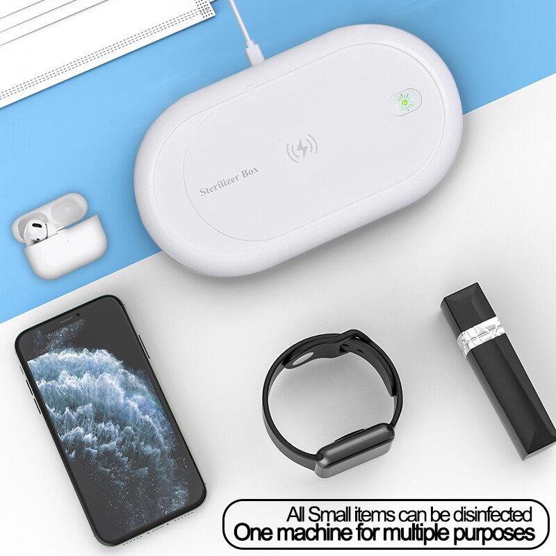 Ładne przenośne ładowania bezprzewodowego sterylizator UV pudełko na telefon zegarek osobisty szafka do dezynfekcji sterylizator UV dla tej lampy maska na twarz