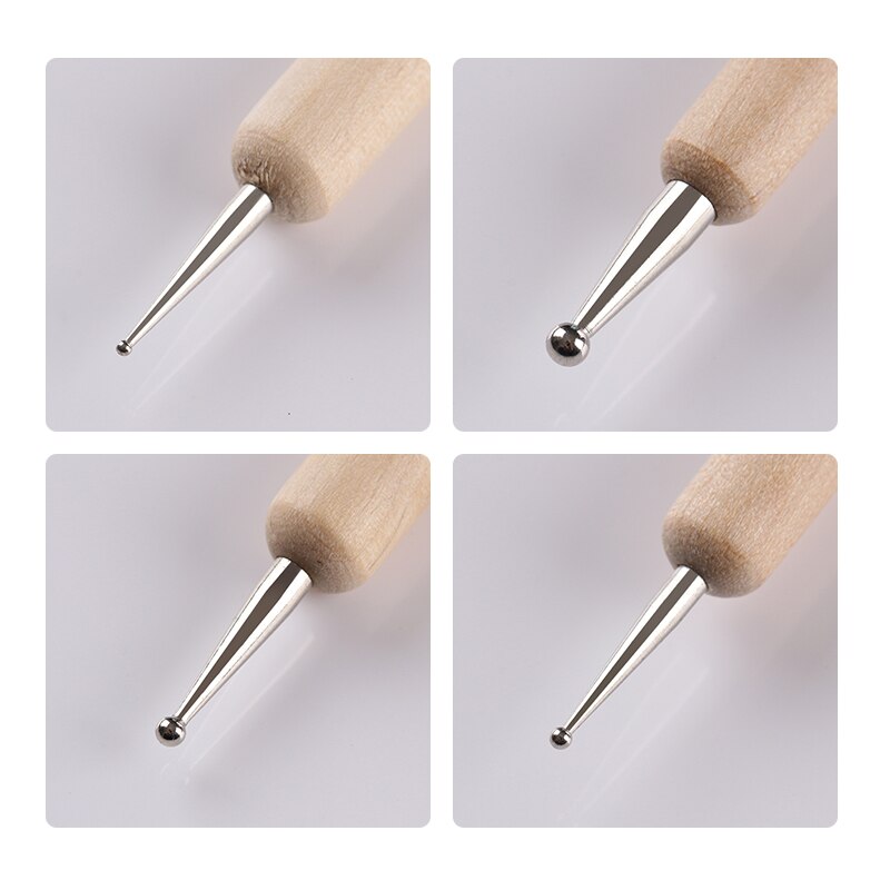 Nicole Dagboek Dual-Ended Puntjes Pen Nail Art Tool Rhinestone Studs Picker Wax Potlood Kristal Kralen Handvat