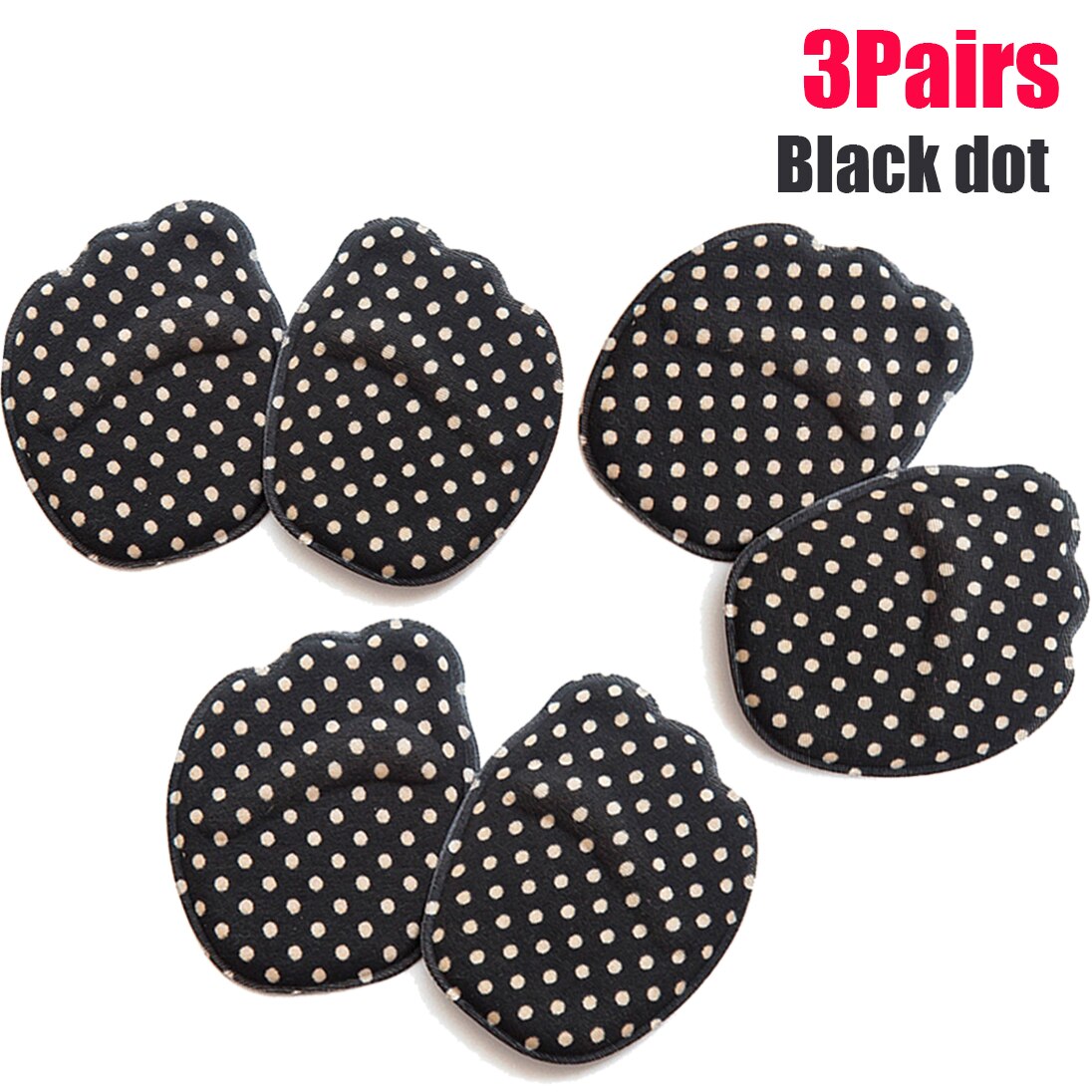 3 Pair Nuttig Zool Hoge Hak Voet Kussens Voorvoet Anti-Slip Binnenzool Ademende Schoenen Vrouwen Bescherming Voet Pad Ondersteunt inserts: Black dot -3