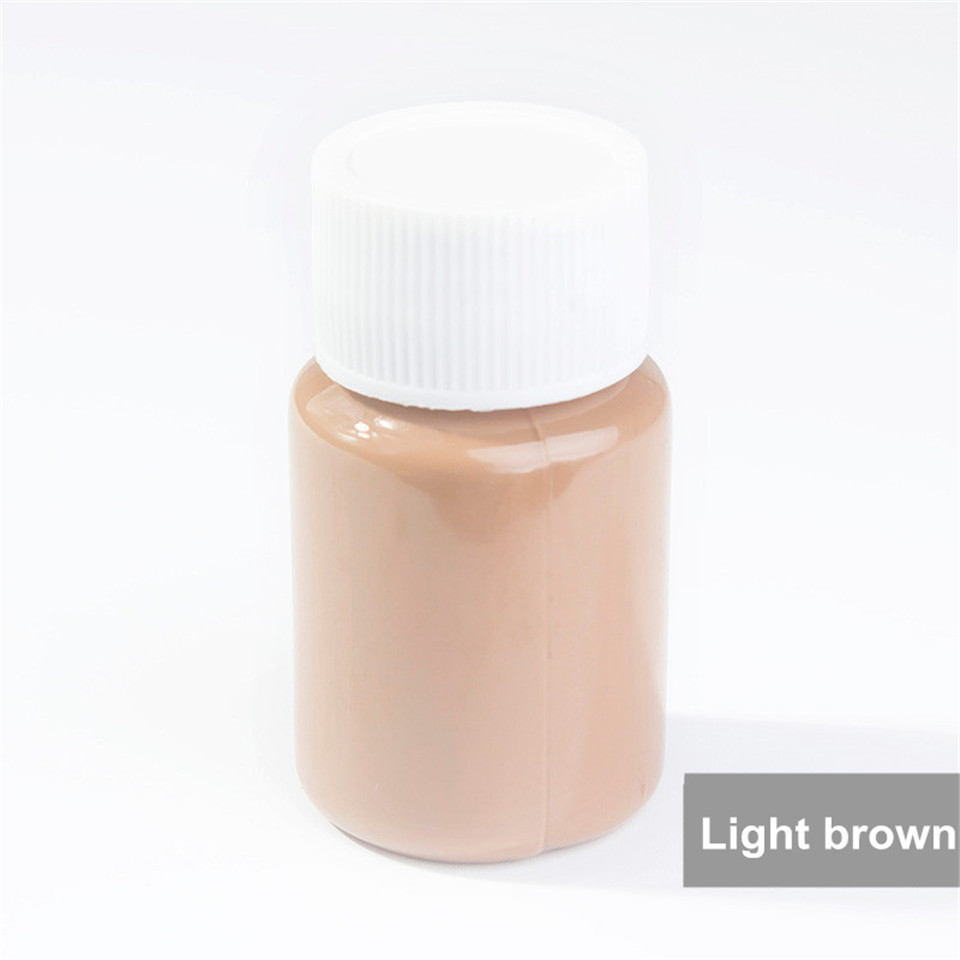 Trous en cuir éraflure fissures déchirures vinyle Kit de réparation Auto siège de voiture canapé manteaux en cuir liquide lisse outil de restauration: 20ml Light Brown