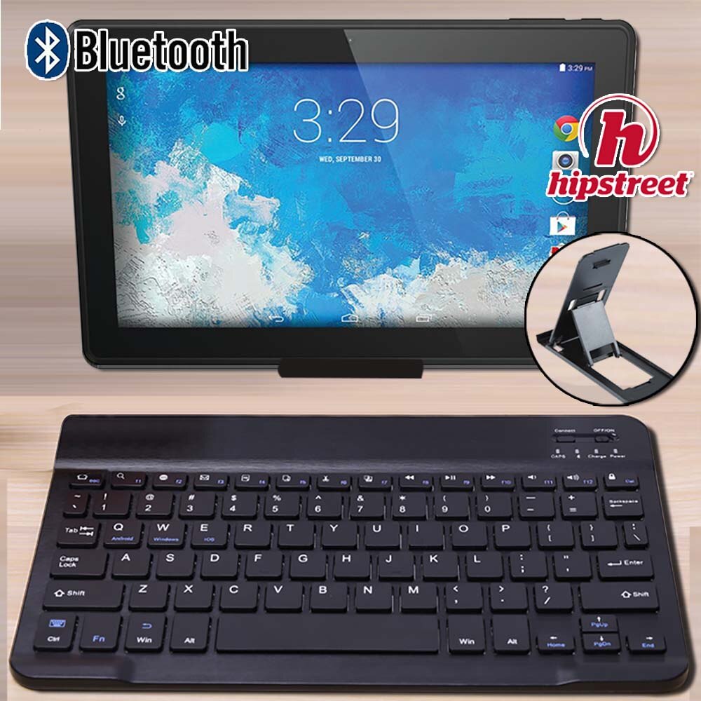 Ultra Slim Wireless Bluetooth Keyboard for HIPSTREET Phantom2 10.1&quot;/Pilot 10&quot; Tablets Compatible for IOS Android Windows+Bracket