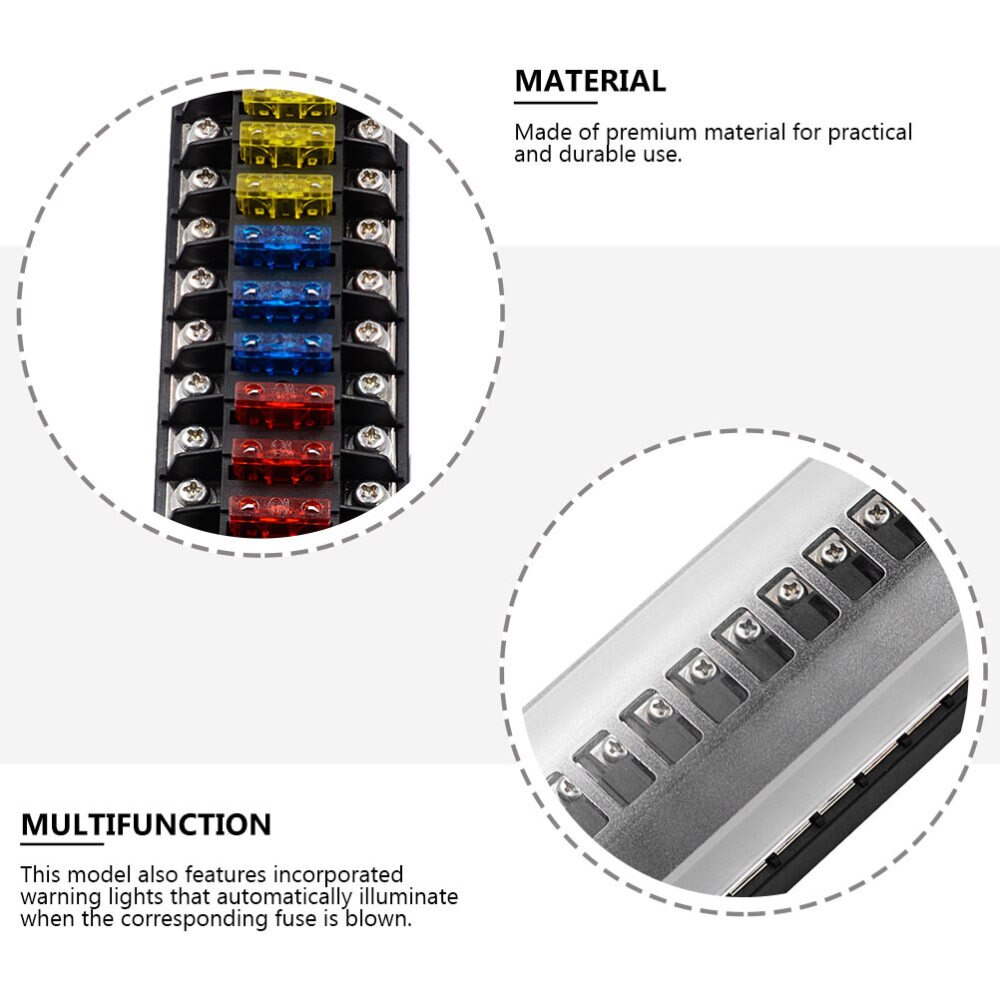 1pc 12 Way Fuse Box Panel Mount Blades Fuse Holder with Protection Cover
