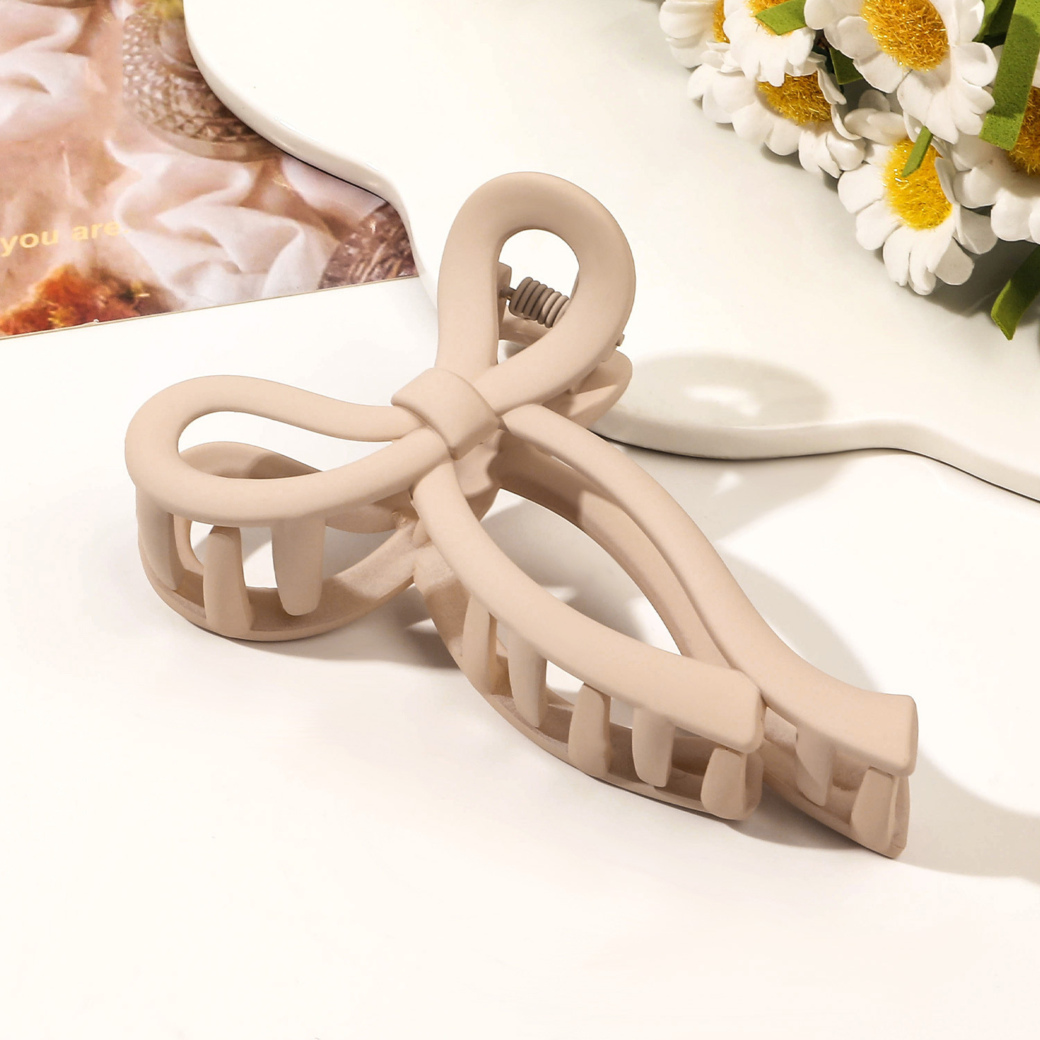 Lazo de cola de caballo, garra grande para el cabello, accesorios para el cabello de cangrejo para mujer, pinzas para el cabello con lazo acrílico sólido, horquillas, pasadores para niñas, diademas