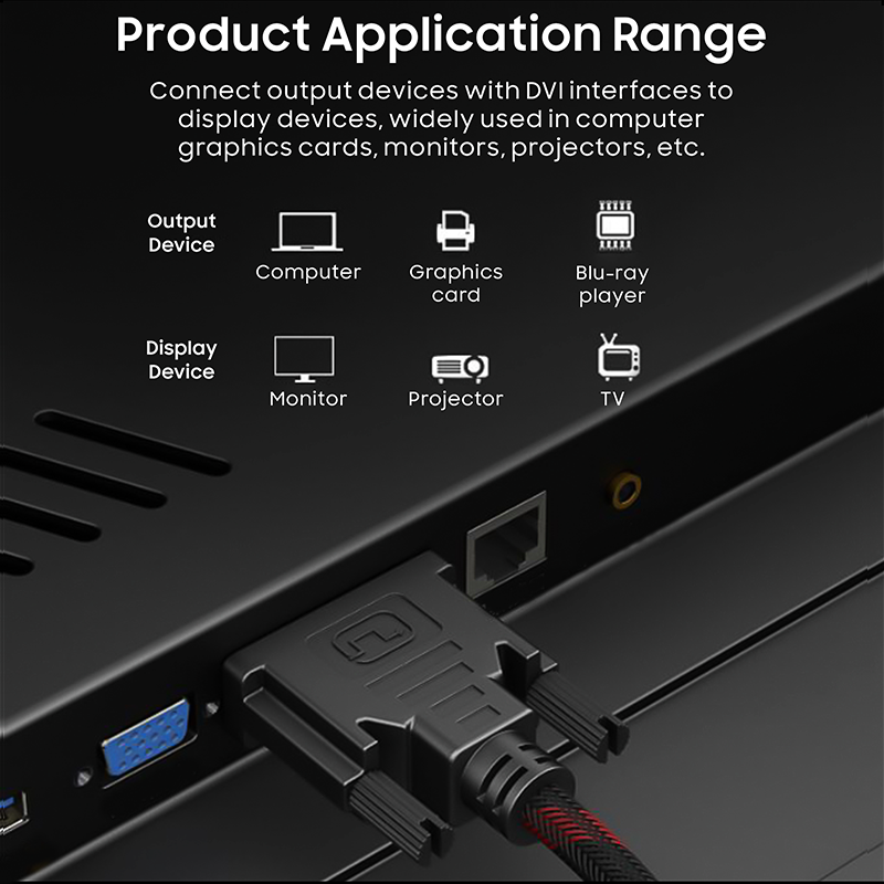 Vothoon DVI to DVI Cable 24+1 Dual Link DVI to DVI-D Cable Male to Male Digital Video Monitor Cable for HDTV Gaming Projector