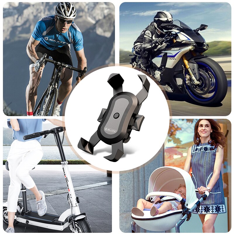 Jellico Universele Fiets Telefoon Houder Motorfiets Fiets Phone Holder Stuur Stand Mount Bracket Telefoon Stand Voor 4-6.5 Inch