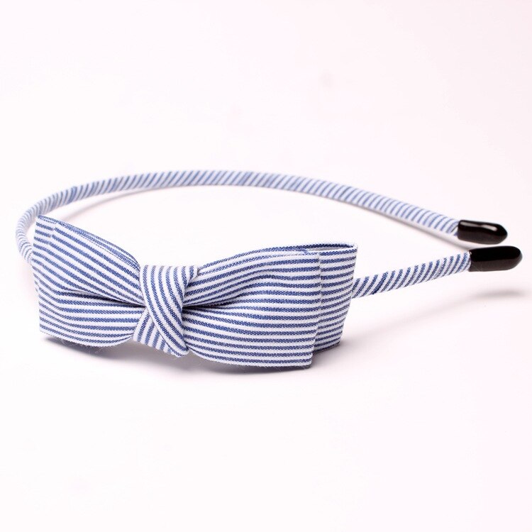 Korea Striped Bow Headband for Women Rhinestone Hairband Beads Bezel Girls Hair Accessories Simple Headwear: 03
