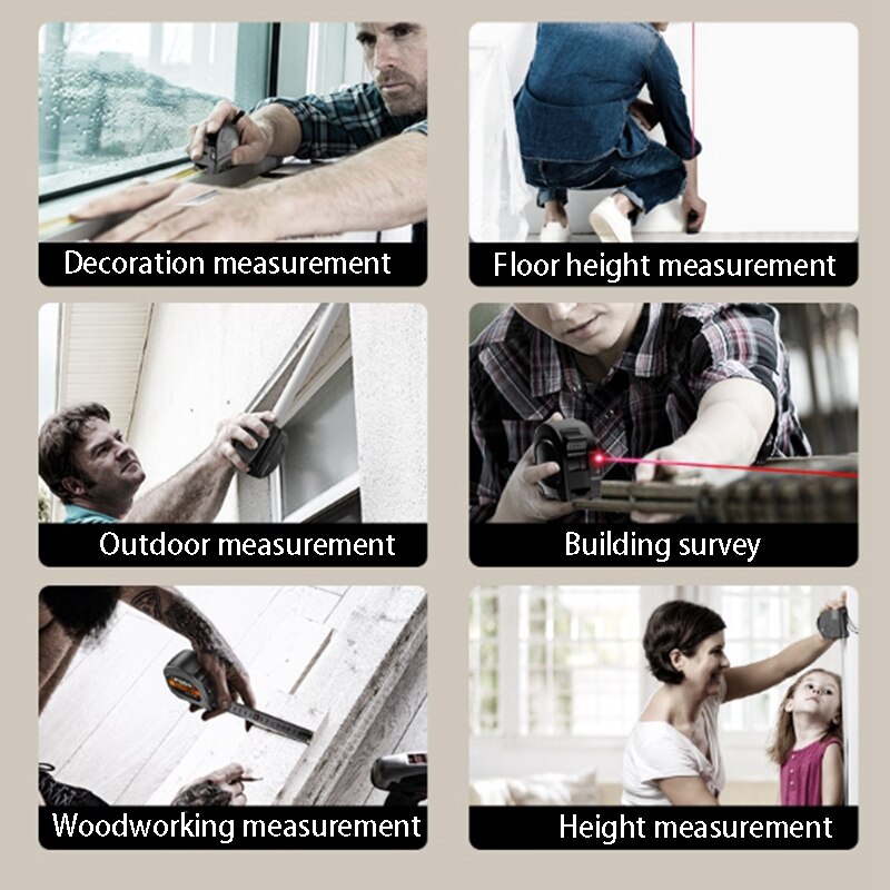 40M5 Meter Variërend Meetlint Oppervlak Pythagoras Smart Stalen Liniaal Infrarood Multifunctionele Meten Instrumen