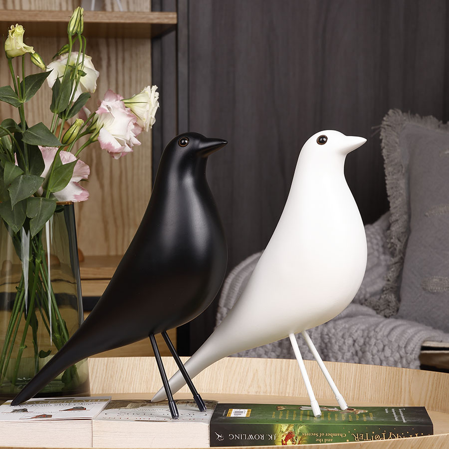 Decoração para casa casa pássaro artesanato de madeira bobo alimentador para pássaros irritados tweety decoração artificial