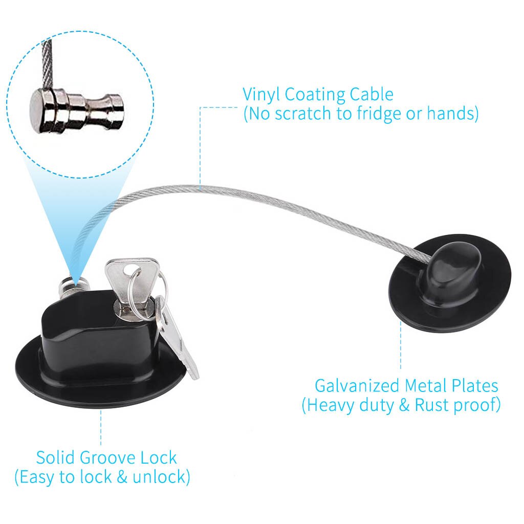 Koelkast Lock Koelkast Slot Met Sleutels Vriezer Lock Met Sterke Lijm Baby Veiligheid Bescherming Om Te Voorkomen Vallen Lock