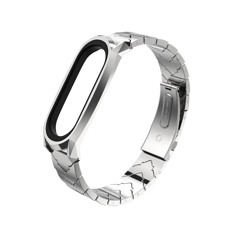 Mijobs Mi band 4 Strap Metal Stainless Steel Bracelet for Xiaomi Mi Band 4 Mi Band 3 Strap Smart Watch Miband 4 correa Wristband