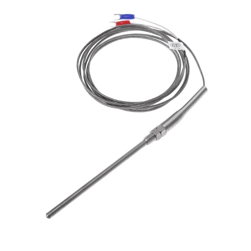 Termopar tipo K, Cable de 2m, sonda de Sensor de temperatura de rosca M8, 50mm/100mm/200mm