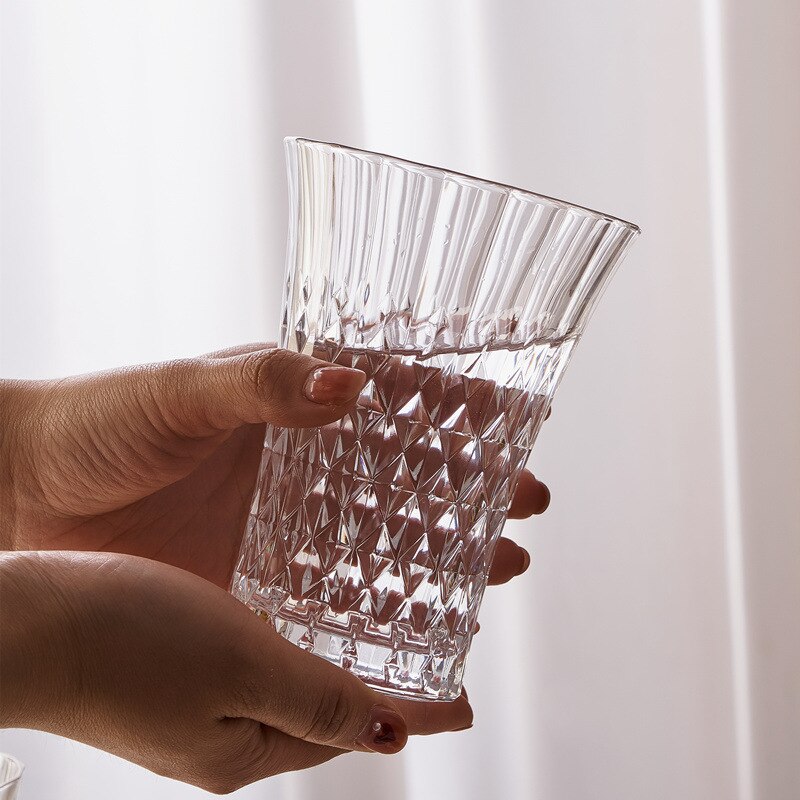 Copa de cristal tallada de estilo europeo, copas de vino de lujo con diamantes, para Bar, , hogar, Hotel