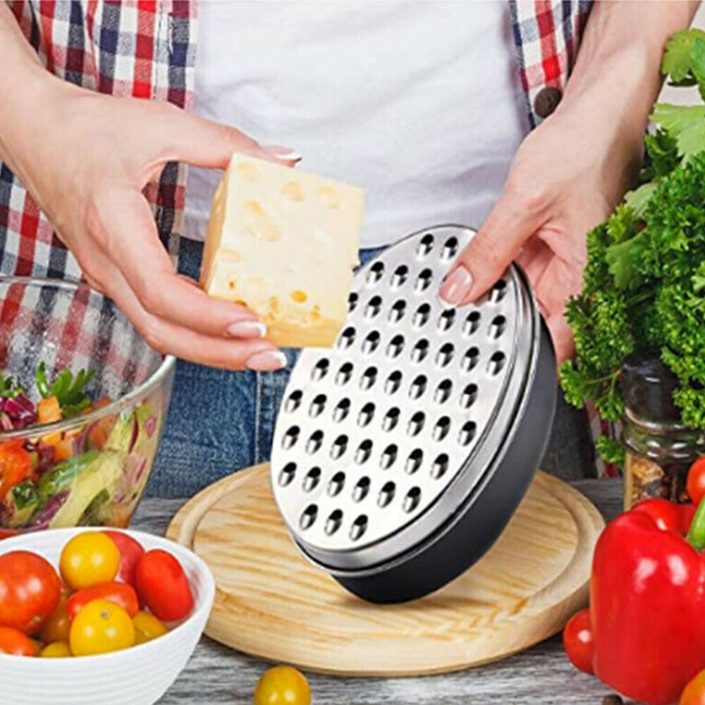 Kitchen Stainless Steel Cheese Grater With Container Storing Fruits Cheese Box