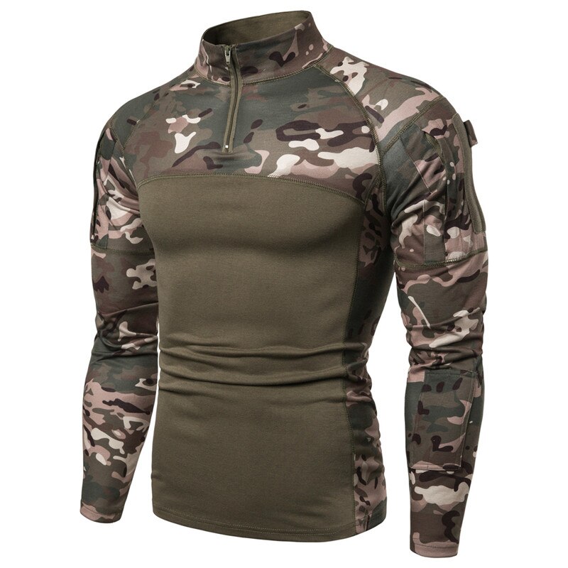 Training Anzug Plus Größe Camouflage Lange-ärmeln T-shirt Muskel Mann Outdoor Fitness Stretch Strumpfhosen Gym Kleidung Bodybuilding