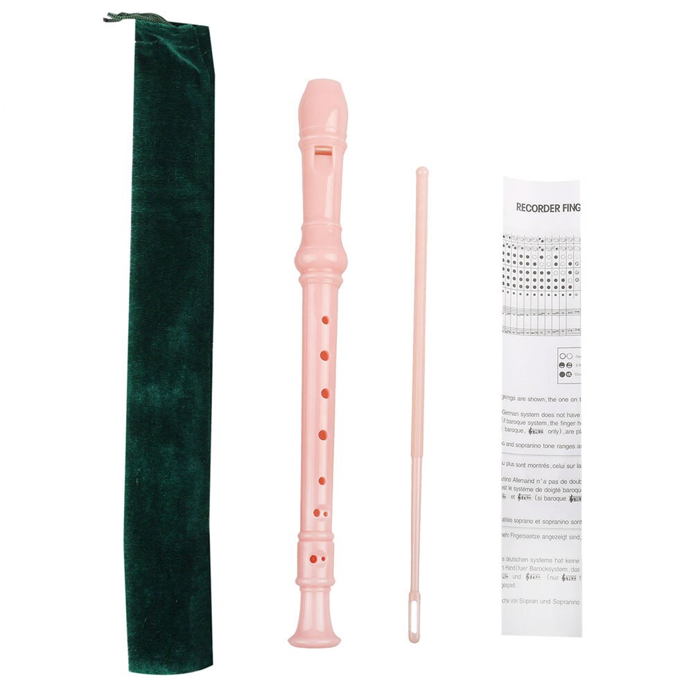 8 Holes Soprano Recorder Long Flute Instrument for Children Educational Musical Tool Kids Beginners Soprano Recorder Woodwind: Pink