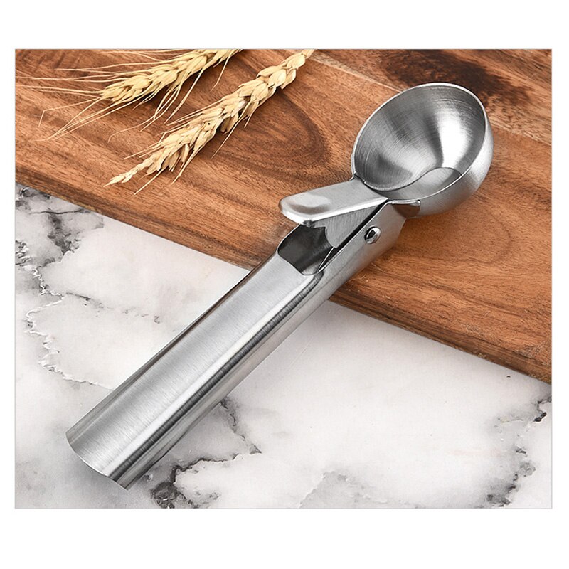 Ice Cream Scoops Stainless Steel Ice Cream Handle Spoon Easy to Trigger Kitchen Gadgets Accessories IQ6