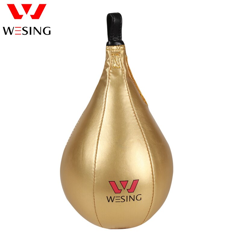 Pelota para golpear con reflejos de boxeo, pelota inflable para golpear con forma de pera, Bola de velocidad de PU Sanda, pelota de entrenamiento de reacción: Gold
