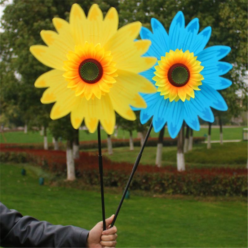 28 &quot;divertente bambino fai da te colorato girasole mulino a vento giocattolo per bambini attività all&#39;aperto giocattolo decorazione del giardino regalo per bambini