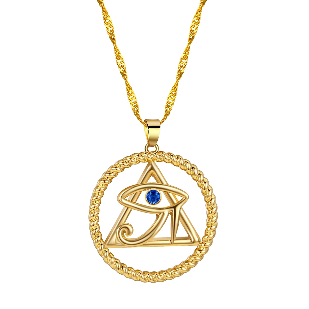Kinitial ägyptisch Ankh Halskette Gold Farbe böse Auge Anhänger zierlich Kette Halsketten minimalistisch einfach Schmuck Pro Frauen Männer: TH-Pa796-G
