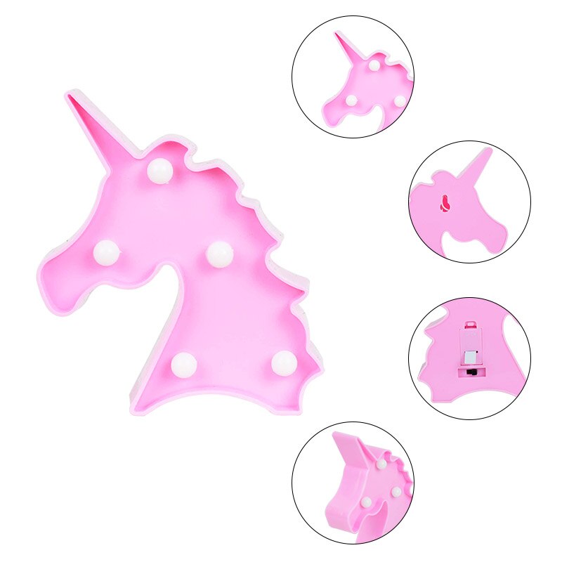 Lámpara de luz LED nocturna para niños, Flamenco, Estrella, piña, Cactus, hawaiana, , lámpara de pared del dormitorio, de decoración