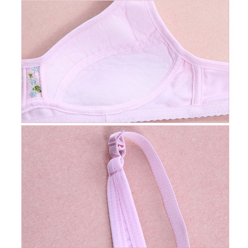 Young Teenager Girls Cotton Embroidered Breathable Training Bra Teen Girl Underwear Child Small Bra Teenage Tops Clothes