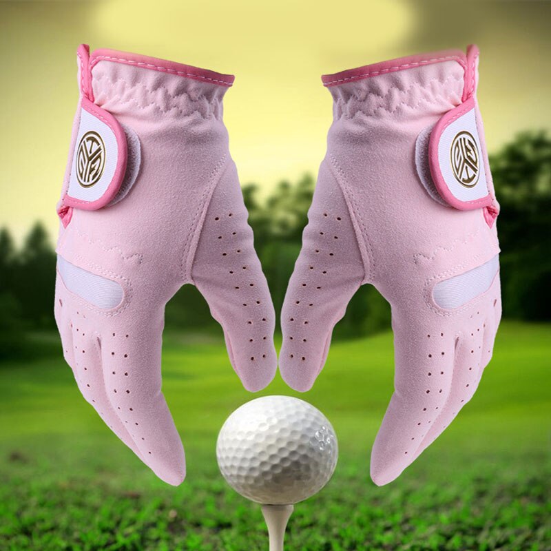 Roze Blauw Links Rechts Handen Anti-slip Ademende Microvezel Doek Golf Handschoenen Wanten Outdoor Golf Sport Hand beschermen
