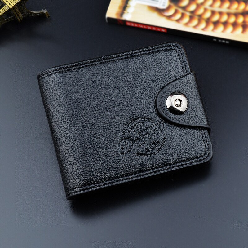 ZOVYVOL PU Leather Card Wallet Mannen Nieuw Portemonnees voor Mannen Zwart Bruin Bifold Portemonnee Rits Portemonnee Portefeuilles met: QB009 Black