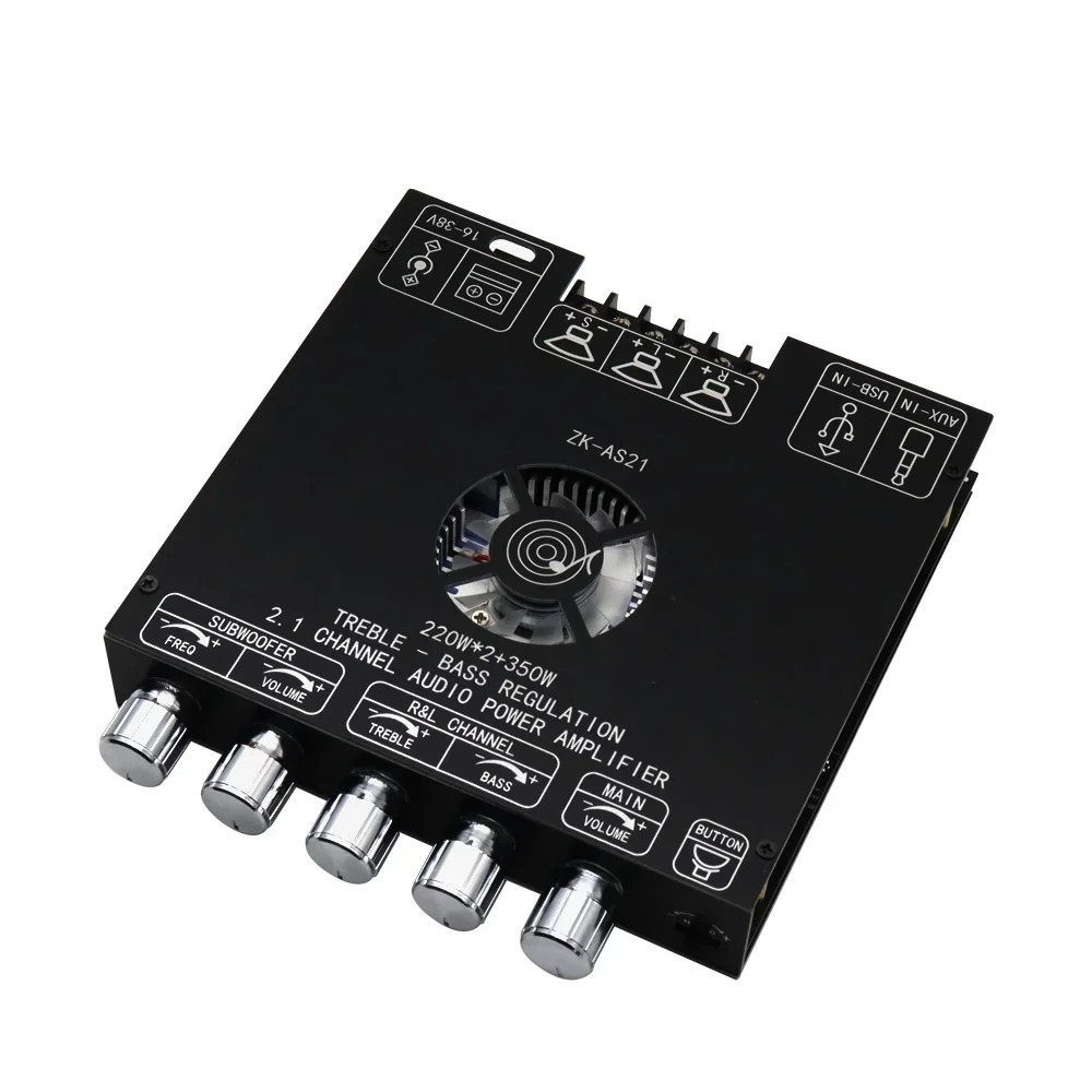 Płytka Wzmacniacza Audio 2.1 Bluetooth 5.1 TPA3255 2x220W+350W Klasa D AS21: Default Title