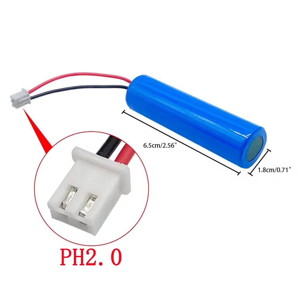 3.7V Li-ion Battery Pack 1S1P 18650 Rechargeable Battery 1500mAh/1800mAh/2000mAh/2600mAh/3000mAh/3500mAh PH2.0 Interface