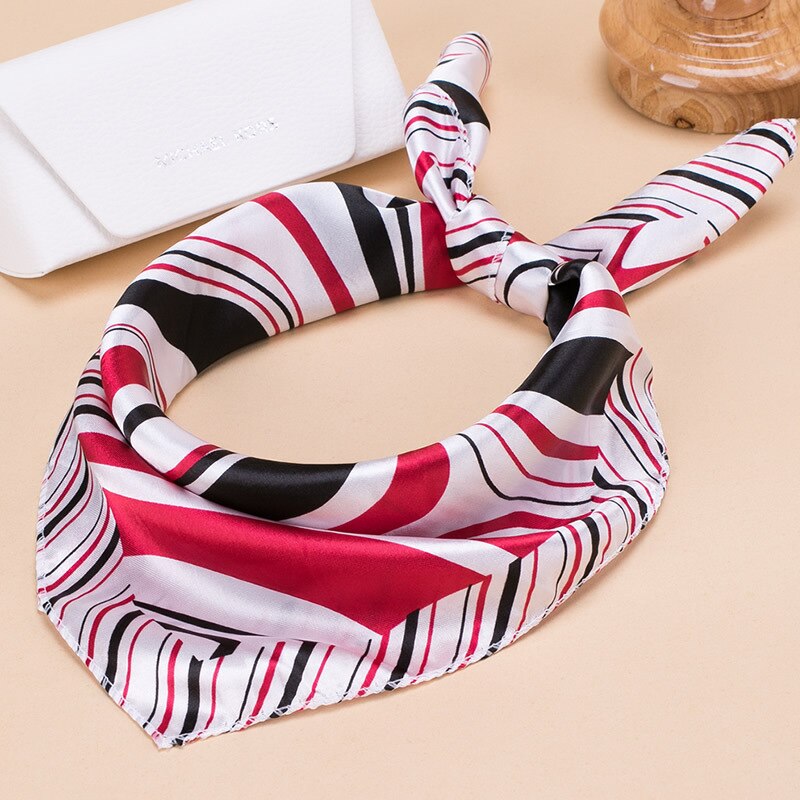 Square Women Girl Flight Attendants Hotel Waiter Business Imitate Silk Scarf printing Korean style 50*50cm