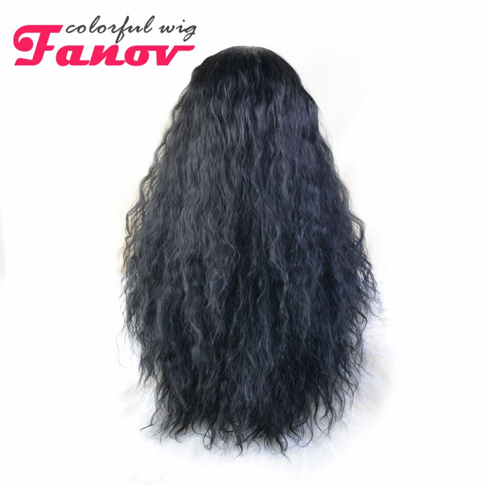 Long Curly Wigs Black Wavy Wig for Women 26 Inch Right Part Synthetic Heat Resistant Hair Women's wig for Cosplay Costume Daily
