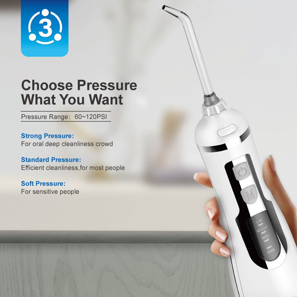 Waterpulse-irrigador Oral portátil V500 para adultos, hilo dental de agua recargable, impermeable IPX7, 200ml